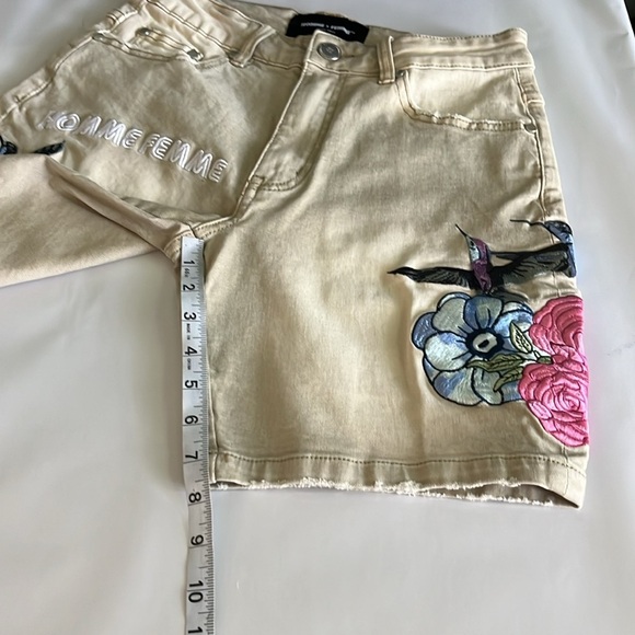 Homme + Femme Unisex Denim Wear Embroidered Shorts NWT Size 28 - Picture 7 of 16